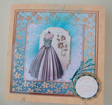 8 x 8 Metallic Flowers Plain Card Base by Michelle Sharpe