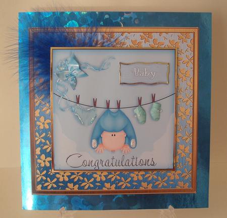 8 x 8 Metallic Flowers Plain Card Base by Michelle Sharpe
