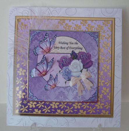 8 x 8 Metallic Flowers Plain Card Base by Michelle Sharpe