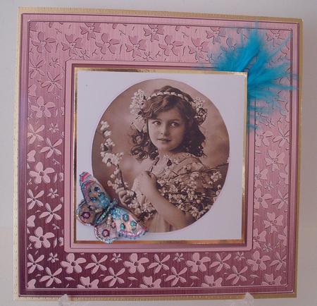 8 x 8 Metallic Flowers Plain Card Base by Michelle Sharpe