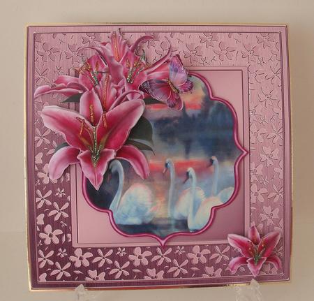 8 x 8 Metallic Flowers Plain Card Base by Michelle Sharpe