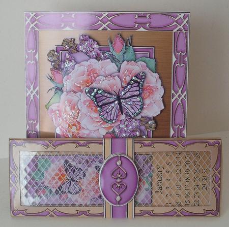 Floral Butterfly Bookmark Calendar Fold Card Kit by Michelle Sharpe