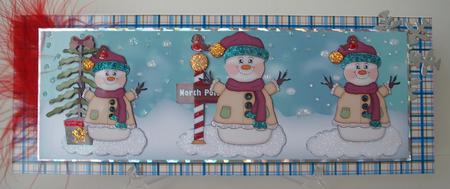 Large Dl Christmas Snowman Card by Michelle Sharpe