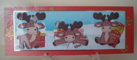 Large Dl Christmas Moose Quick Card by Michelle Sharpe