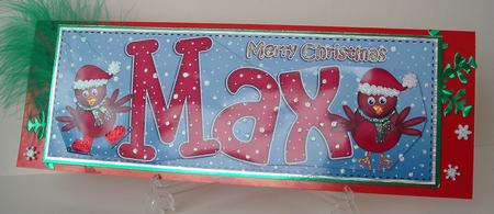 Merry Christmas Max Robins Large Dl & 3D Decoupage by Michelle Sharpe