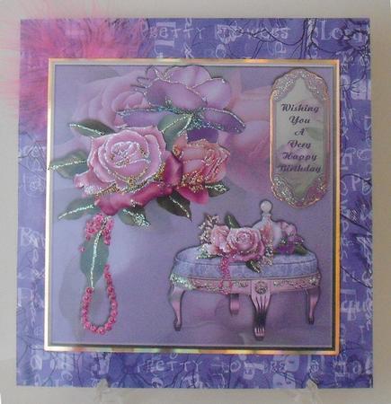 Feminine Roses Large Birthday Card Front by Michelle Sharpe