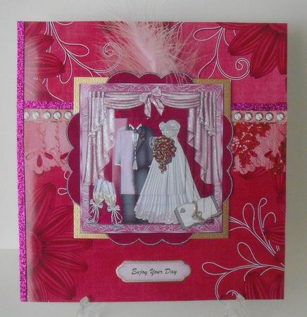 Daisy Edge Dark Red Linen A4 Backing Paper by Michelle Sharpe