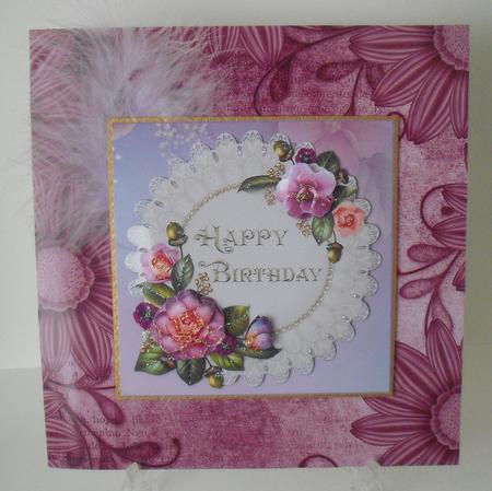 Daisy Edge Smokey Pink A4 Backing Paper by Michelle Sharpe