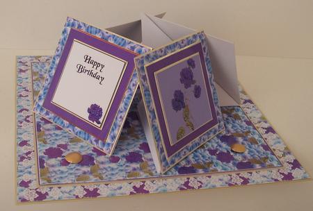 Deep Purple Flowers Quad Easel Card Kit by Michelle Sharpe