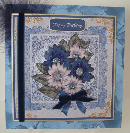 Beautiful Blue Flowers and Lace by Michelle Sharpe