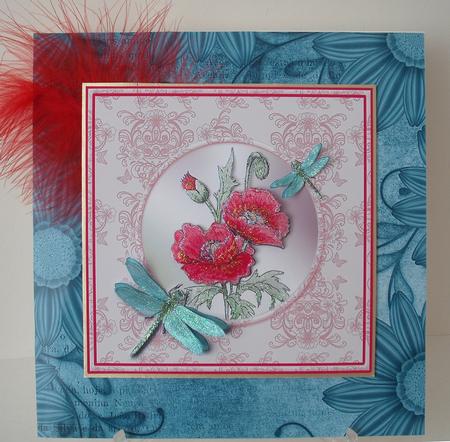 Poppies and Dragonflies Decoupage Topper by Michelle Sharpe