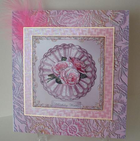 Classic Vintage Roses on French Lace by Michelle Sharpe