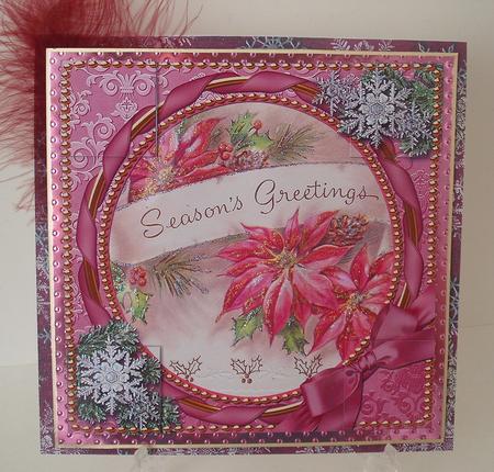 Pink Poinsettias Snow 8inch Picture Sheet by Michelle Sharpe
