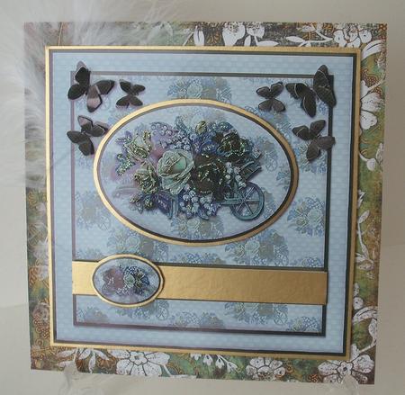 Floral Happy Birthday Mum Card Front with Insert Jade Green by Michelle Sharpe