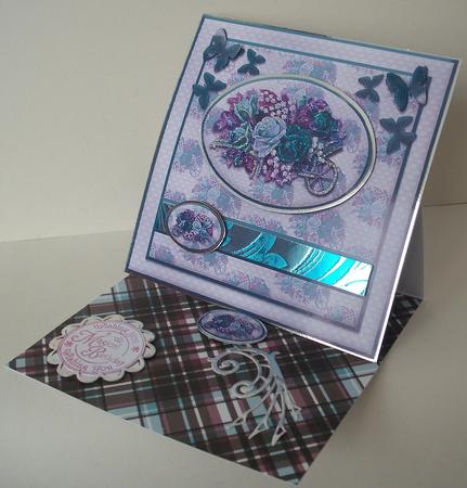 Floral Happy Birthday Mum Card Front with Insert Olive Green by Michelle Sharpe