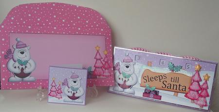 3D Xmas Polar Bear's Pud Sleeps Till Santa Countdown Card by Michelle Sharpe