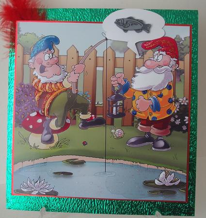 Fishing Gnomes 8x8 Quick Card by Michelle Sharpe