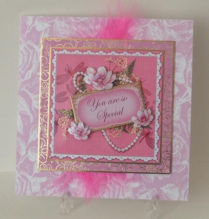 Pink Magnolia You Are Special 8in Decoupage Topper by Michelle Sharpe