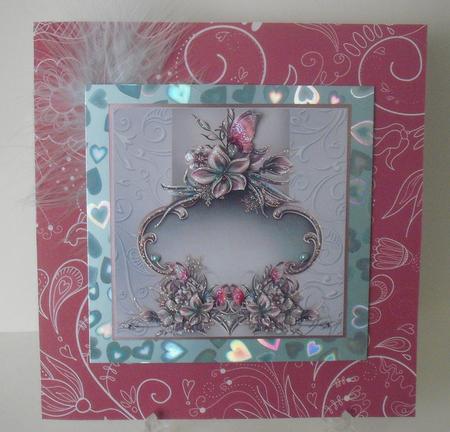 Pink Floral Lace Darks A4 Backing Paper by Michelle Sharpe