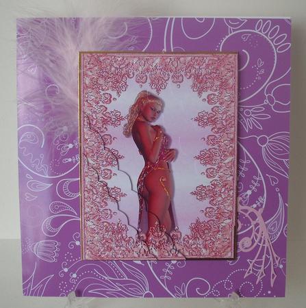 Lilac Floral Lace Darks A4 Backing Paper by Michelle Sharpe