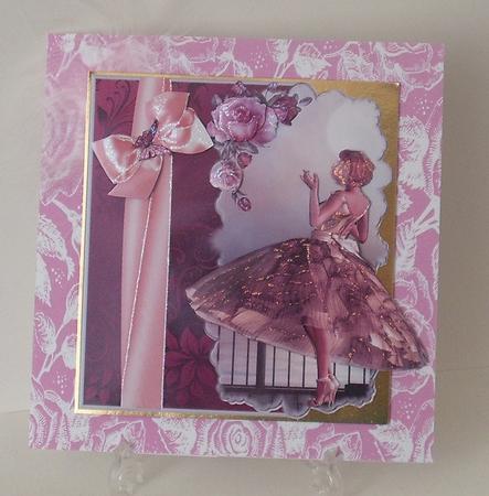Vintage Rose A4 Backing Paper - Bright Shade by Michelle Sharpe