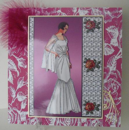 Vintage Rose A4 Backing Paper - Bright Shade by Michelle Sharpe