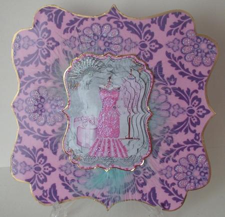 Pink Ensemble Bracket Pyramid Topper with Blank Sentiment by Michelle Sharpe