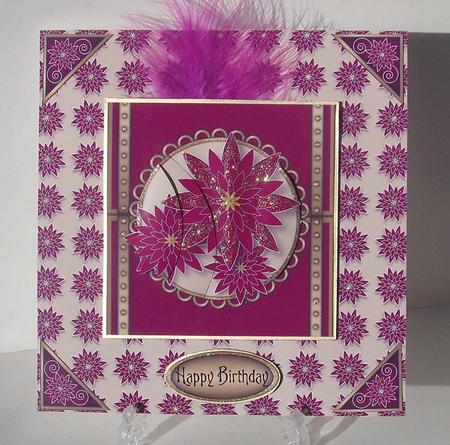 Oriental Magenta Flowers Backing Paper by Michelle Sharpe