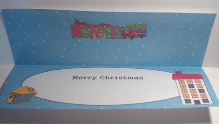 Christmas Fire Engine Ronnie Large Dl Insert by Michelle Sharpe