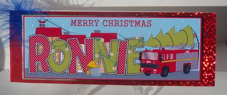 Christmas Fire Engine Ronnie Large Dl by Michelle Sharpe
