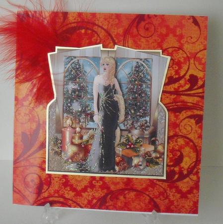 Dressed for the Evening Over the Edge Card by Michelle Sharpe