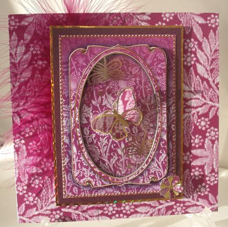 Cerise Multi Floral 7x5in Shaker Base and Frame by Michelle Sharpe