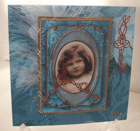 Teal Painted Rose 7x5in Shaker Base and Frame by Michelle Sharpe