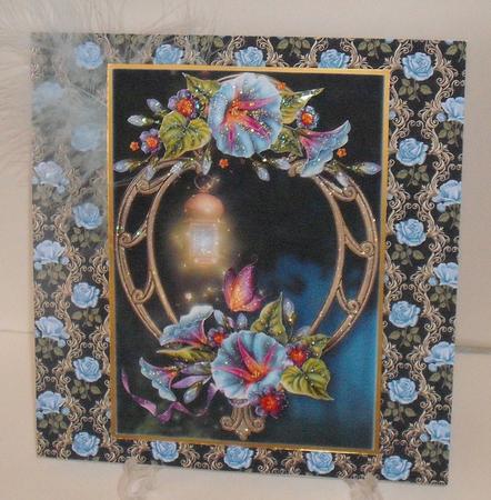 Morning Glory & Golden Frame by Michelle Sharpe