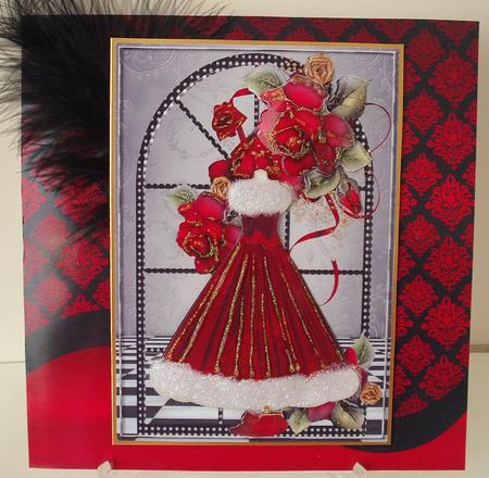 Winter Ball Gown Window Drama Roses by Michelle Sharpe