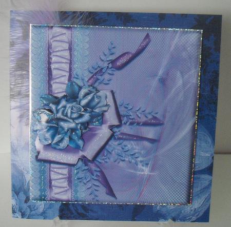 Dark Blue Large Rose Blooms A4 Backing Paper by Michelle Sharpe