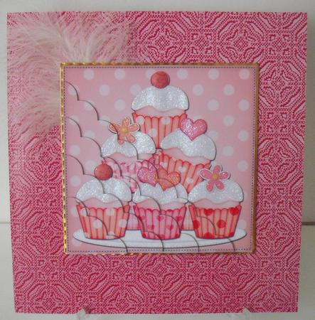 Cupcakes Felties Scallop Corner Side Stacker Topper by Michelle Sharpe