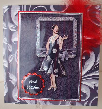 Black & Silver Glamourous Lady Quick Card by Michelle Sharpe