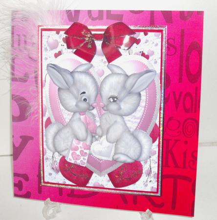 Be Mine Lovely Valentine Bunnies  by Michelle Sharpe