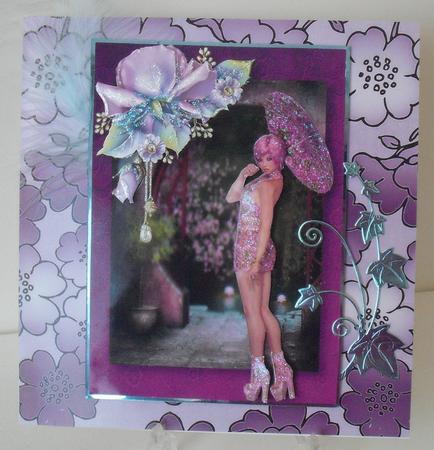 Lilac Metallic All Over Floral Blossom A4 Backing Paper by Michelle Sharpe