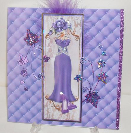 Pretty Purple Roses with Evening Dress and Shoes Tall Dl by Michelle Sharpe