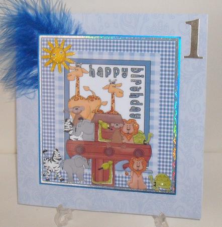 Noah's Ark Boy Birthday Topper & Insert by Michelle Sharpe