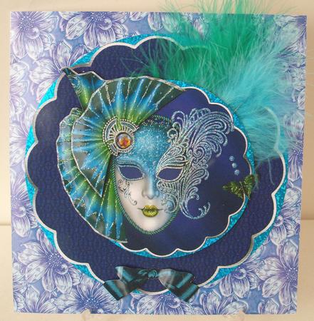 Carnival Mask Rocker Card by Michelle Sharpe