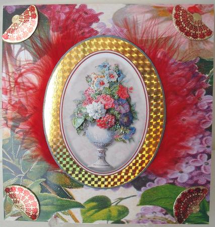Red Roses & Vase Duodecoupage by Michelle Sharpe