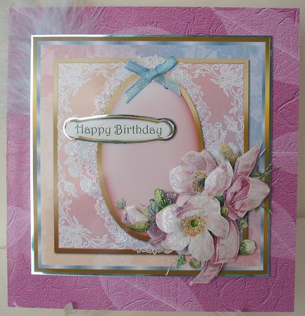 Roses and Lace in Pink Blue and Lemon Insert by Michelle Sharpe