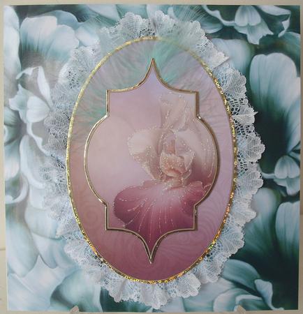 Luscious Pinks Iris Card Topper by Michelle Sharpe