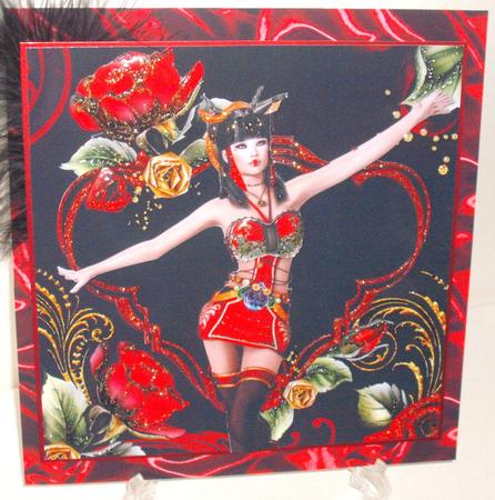 Asian Rose Card Front by Michelle Sharpe