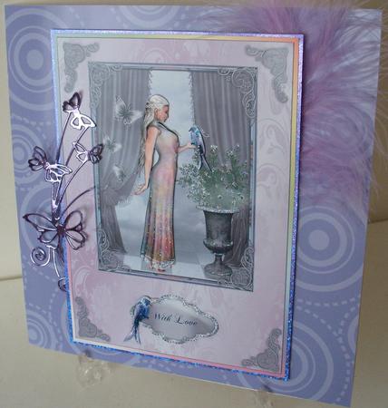 Elegant Lady with Bird by Michelle Sharpe