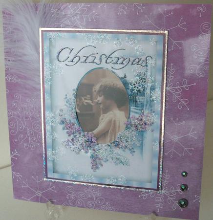 Christmas Snowflake Doodles Purple Backing Paper by Michelle Sharpe