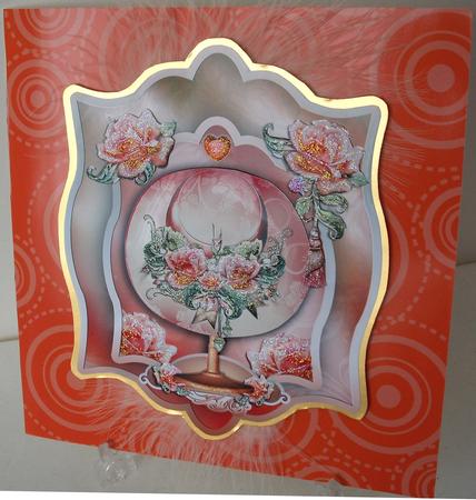 Fashion Orange Lady Hat with Roses in Tag Card Form by Michelle Sharpe